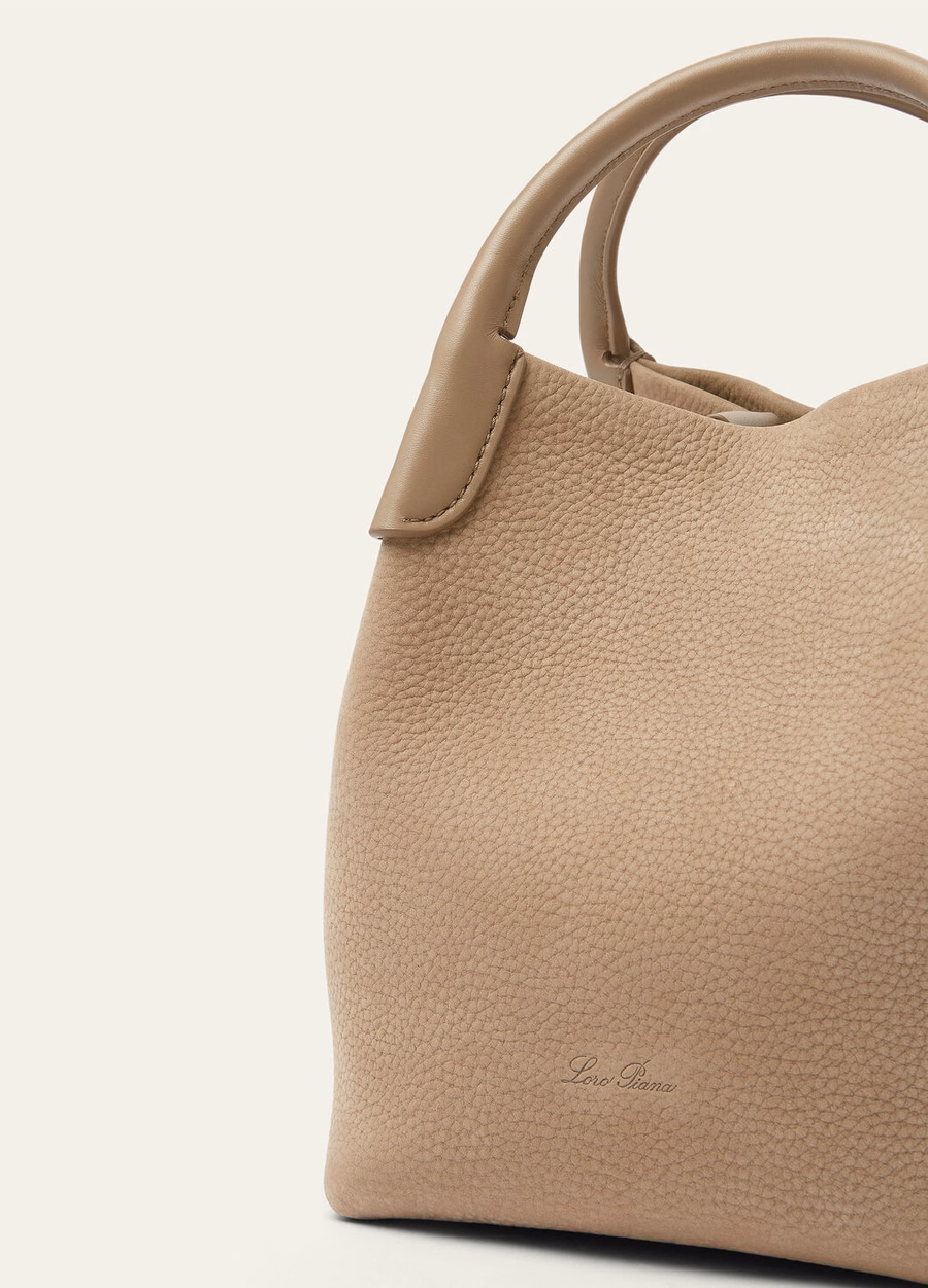 Mic Bale Bag Calfskin Fume Taupe/Sun Gold