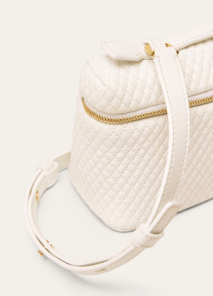 Extra pocket L19 Lambskin Whisper White/Sun Gold