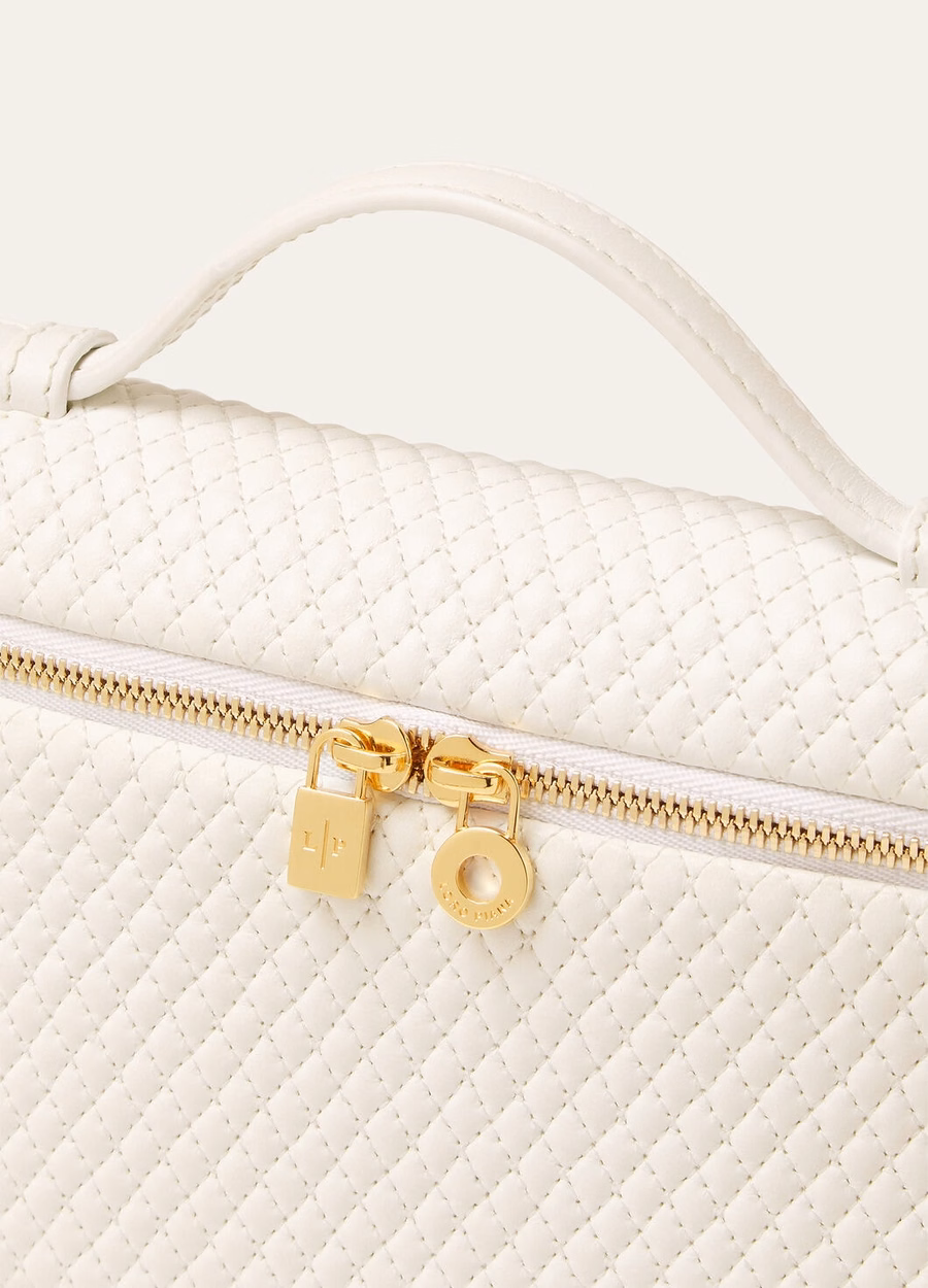 Extra pocket L19 Lambskin Whisper White/Sun Gold