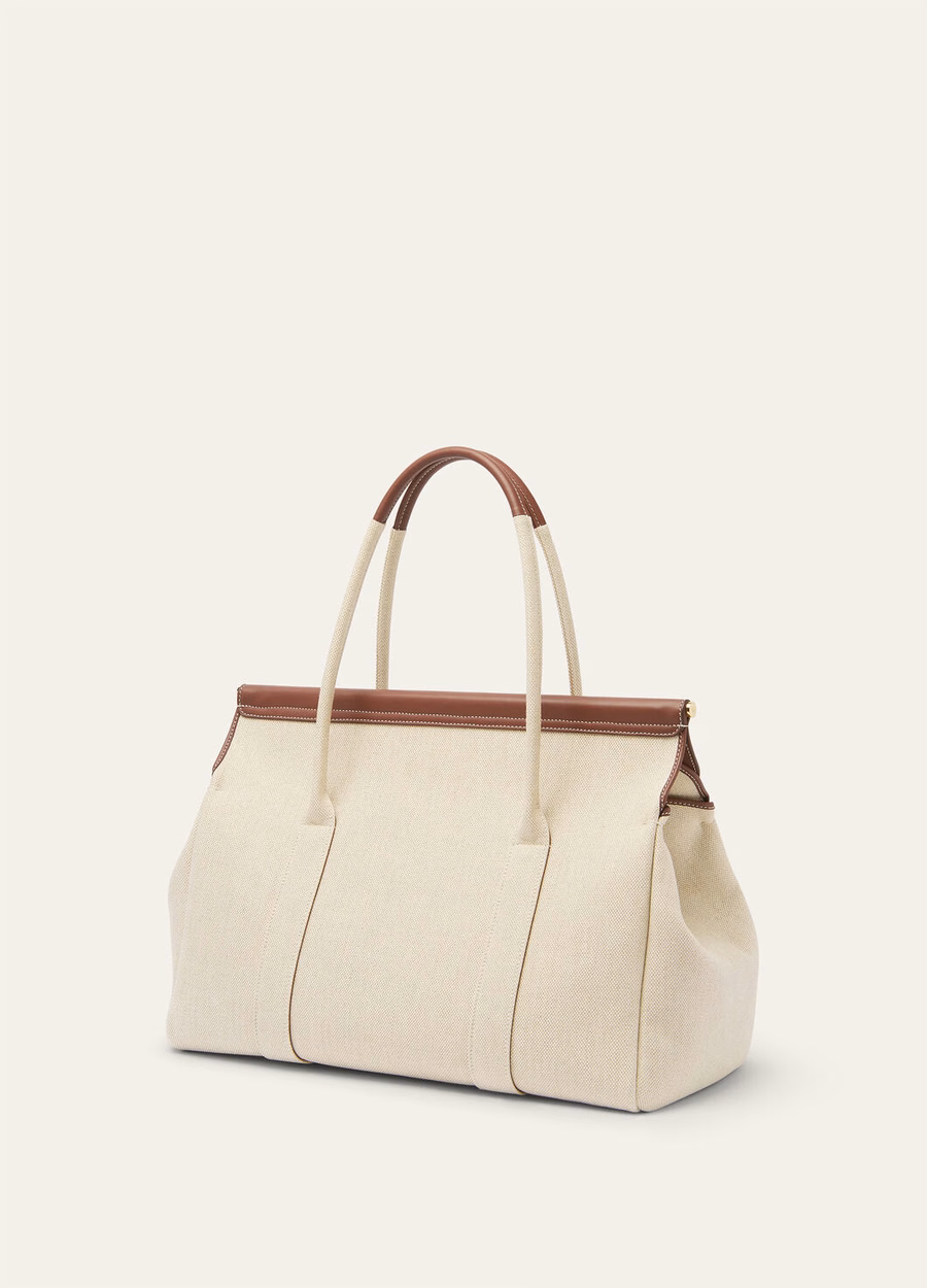 Loom Bag L37 Cotton Linen Natural/Caramel Sugar/Sun Gold