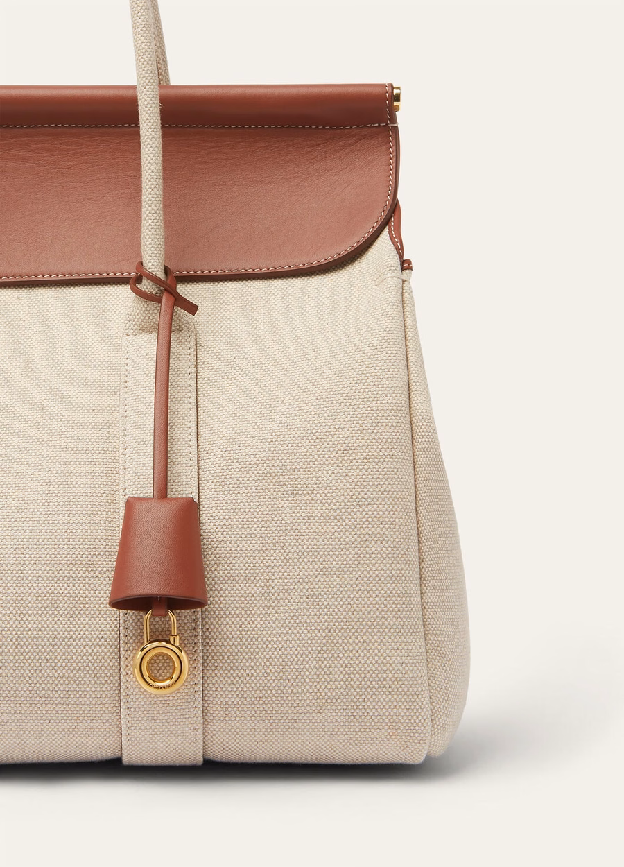 Loom Bag L37 Cotton Linen Natural/Caramel Sugar/Sun Gold