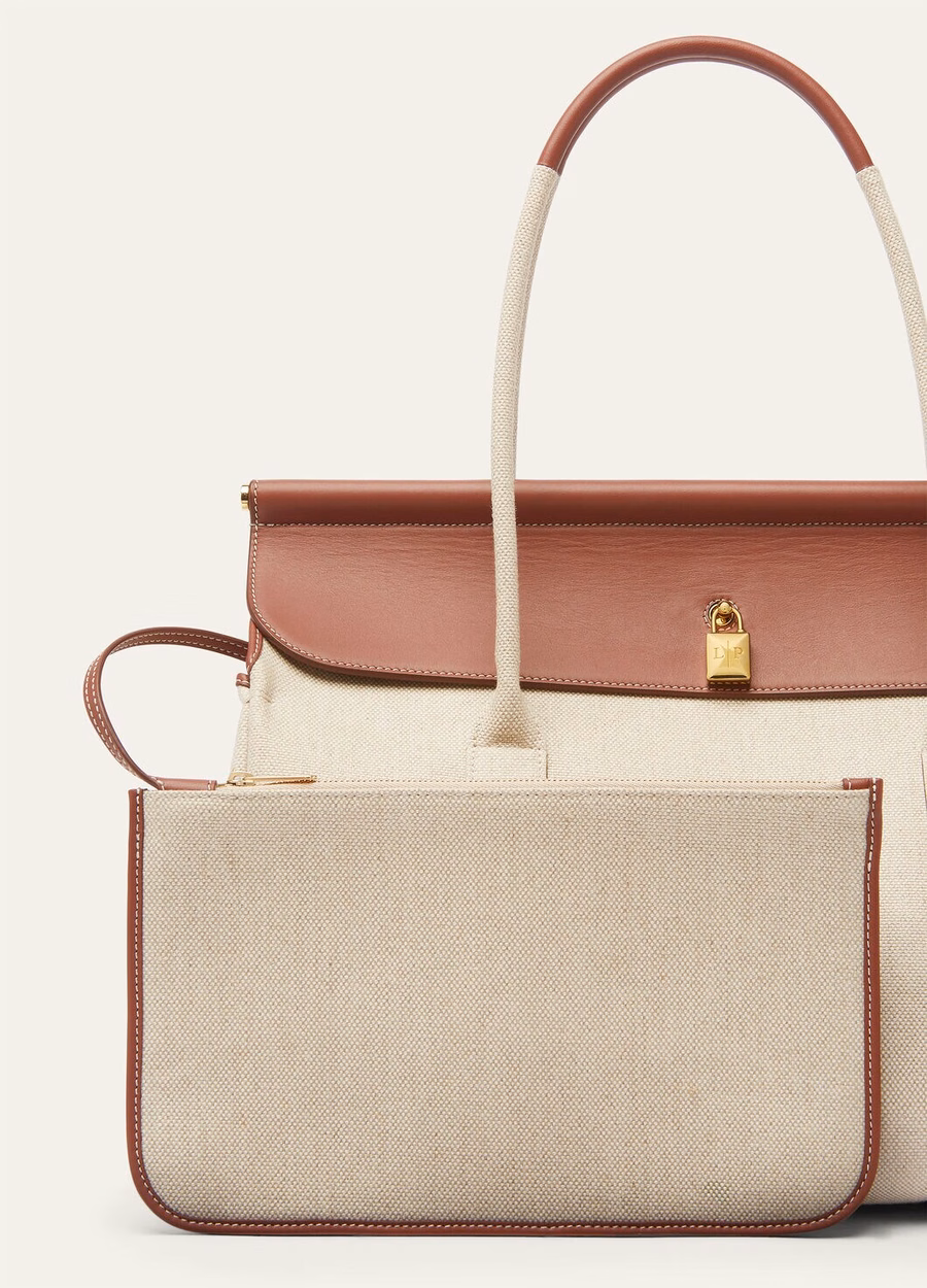 Loom Bag L37 Cotton Linen Natural/Caramel Sugar/Sun Gold