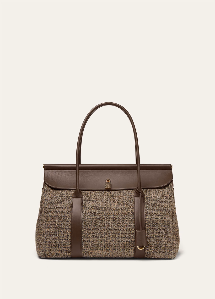 Loom Bag L37 Silk Wool Cashmere Warm Brown/Dark Chocolate/Liquorice/Sun Gold