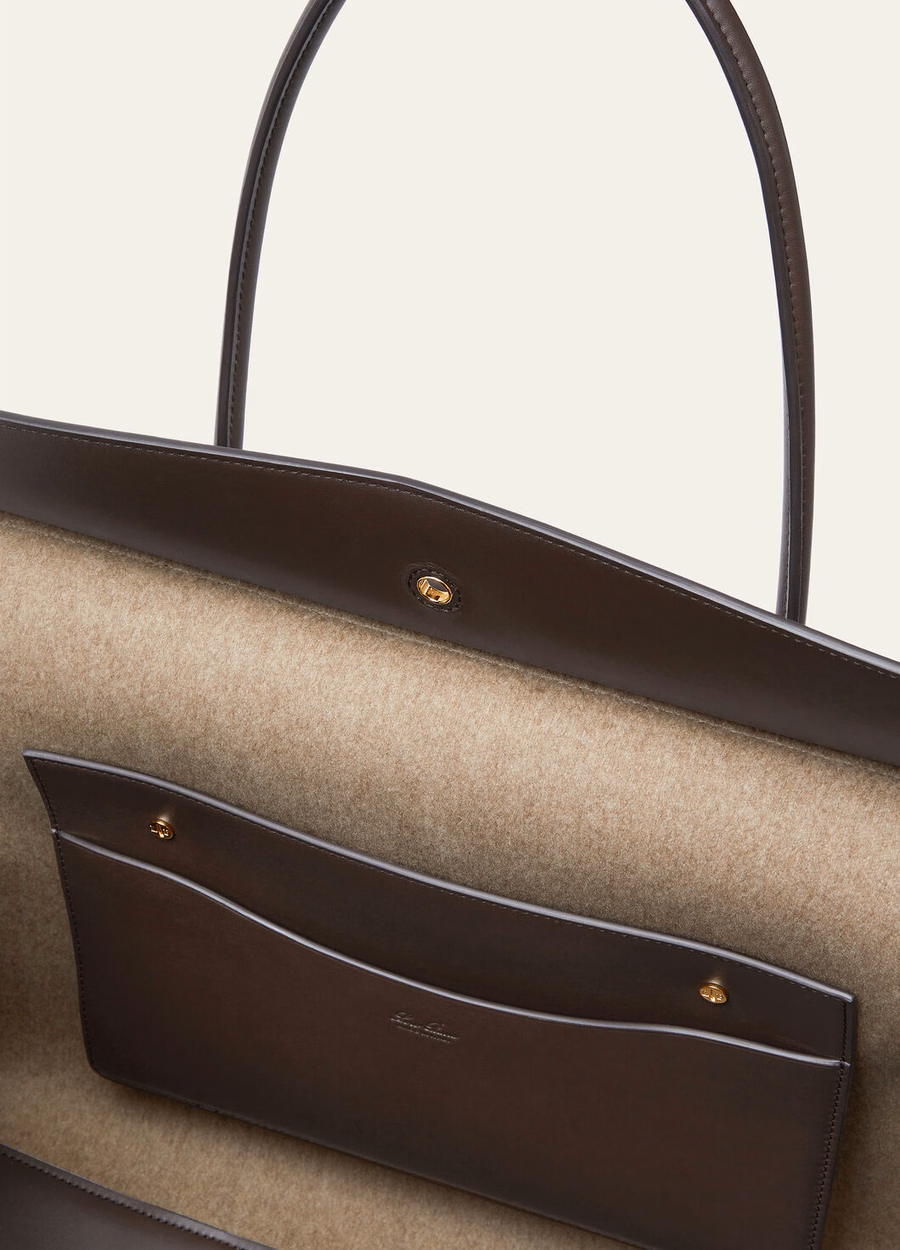Loom Bag L37 Silk Wool Cashmere Warm Brown/Dark Chocolate/Liquorice/Sun Gold