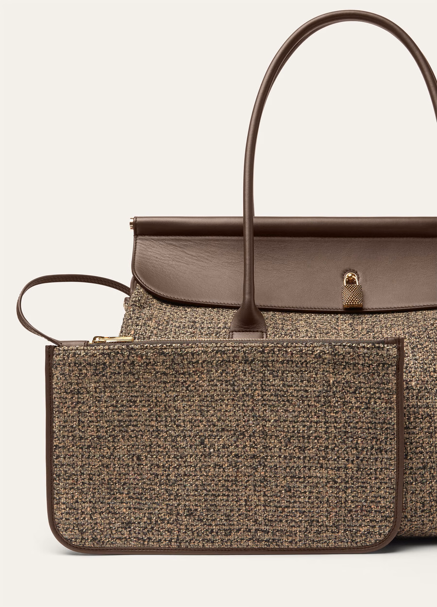 Loom Bag L37 Silk Wool Cashmere Warm Brown/Dark Chocolate/Liquorice/Sun Gold