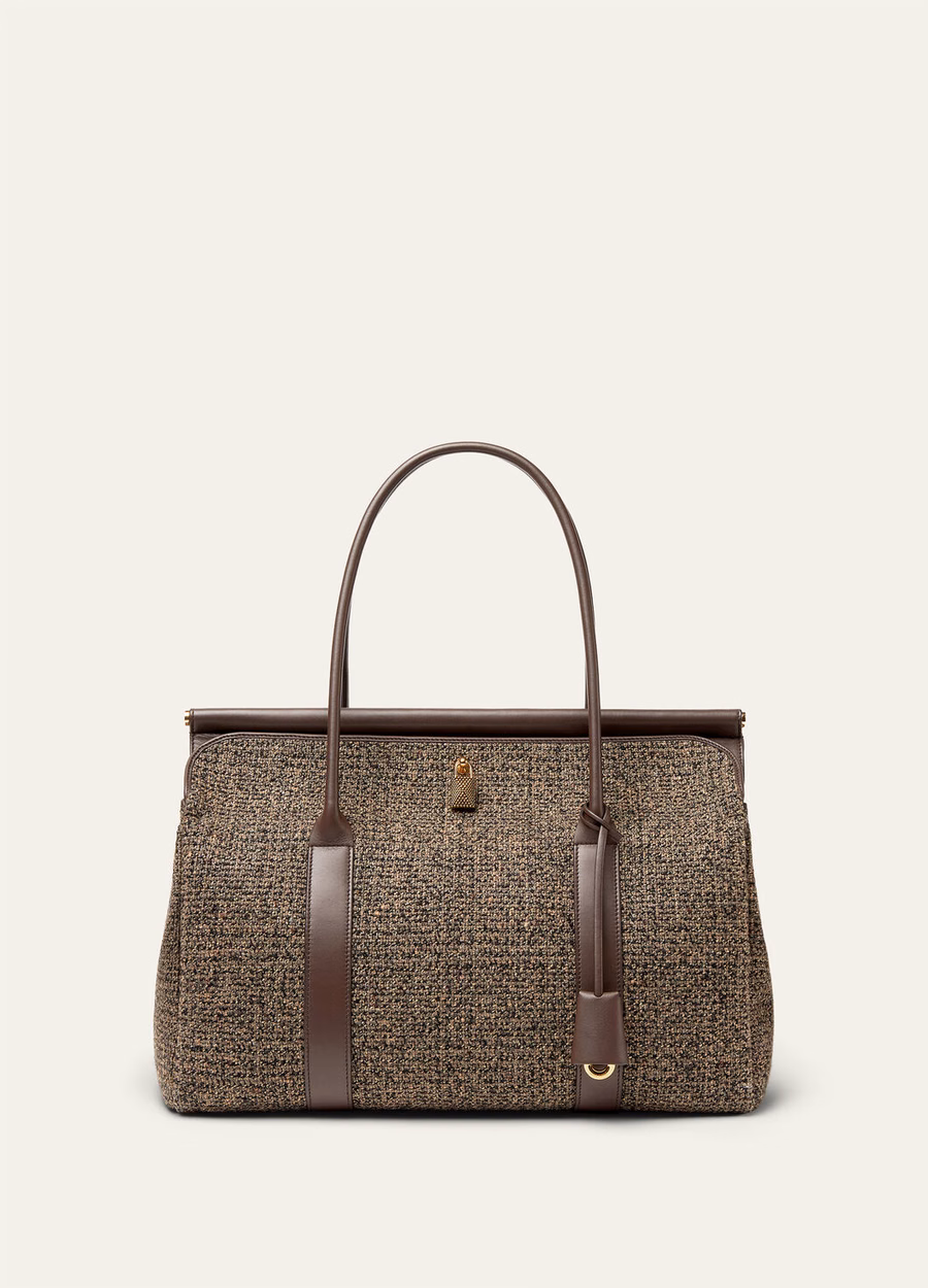 Loom Bag L37 Silk Wool Cashmere Warm Brown/Dark Chocolate/Liquorice/Sun Gold