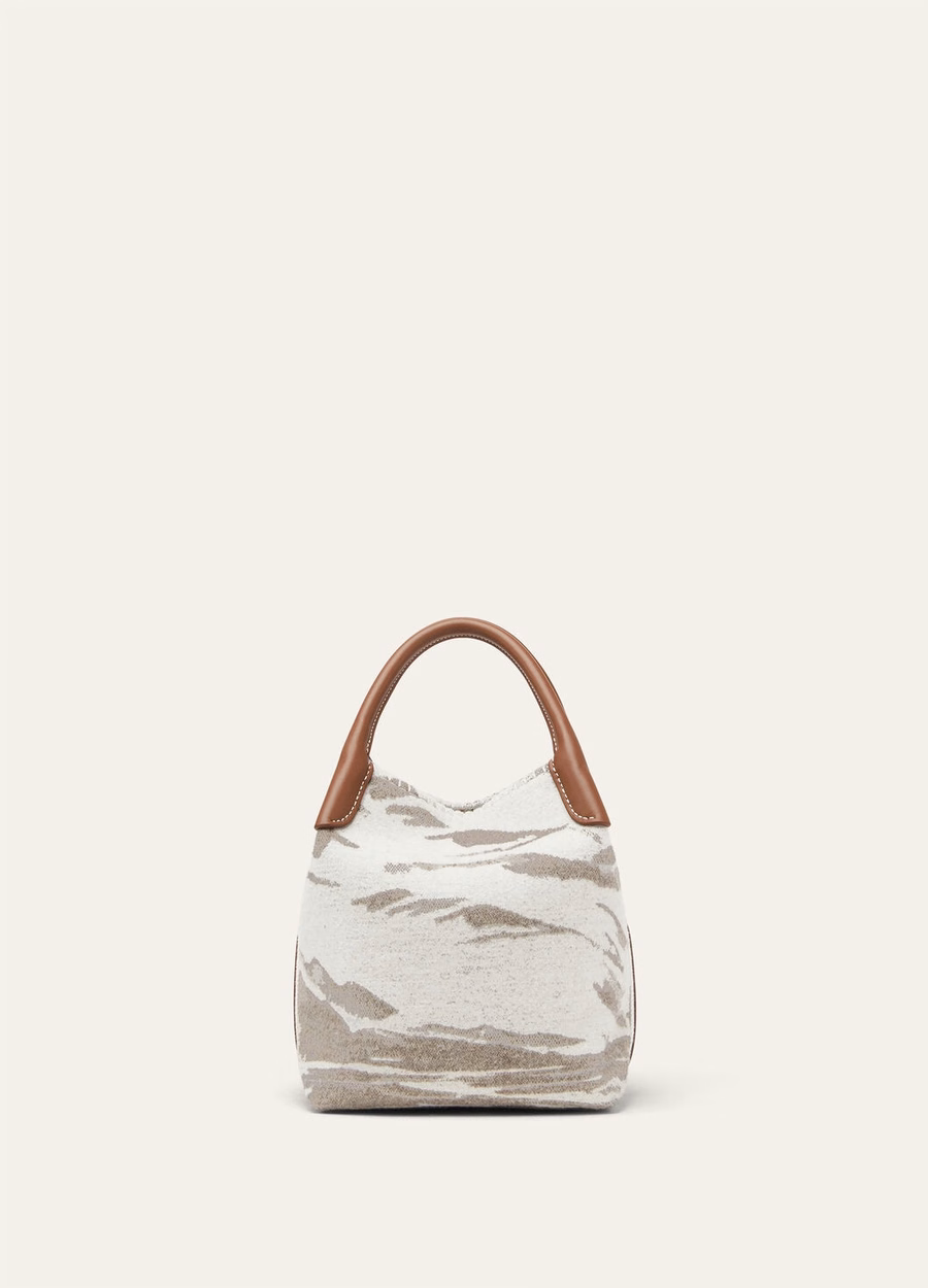 Small Bale Bag Cashmere Virgin Wool Misty Grey/Winter Pebble/Turquoise/Sun Gold