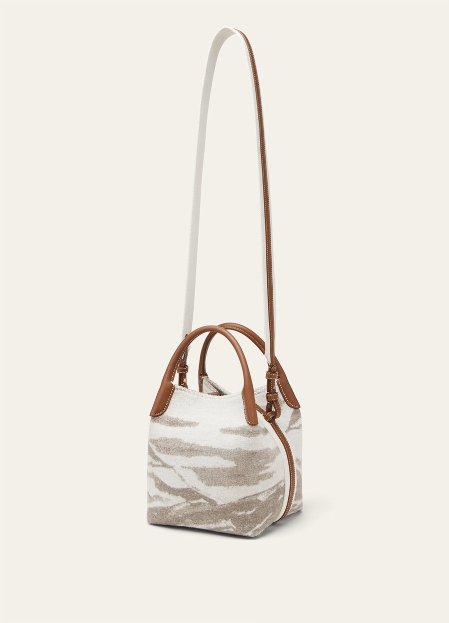 Small Bale Bag Cashmere Virgin Wool Misty Grey/Winter Pebble/Turquoise/Sun Gold