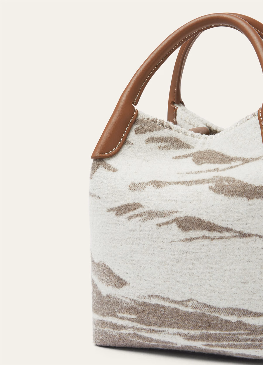 Small Bale Bag Cashmere Virgin Wool Misty Grey/Winter Pebble/Turquoise/Sun Gold