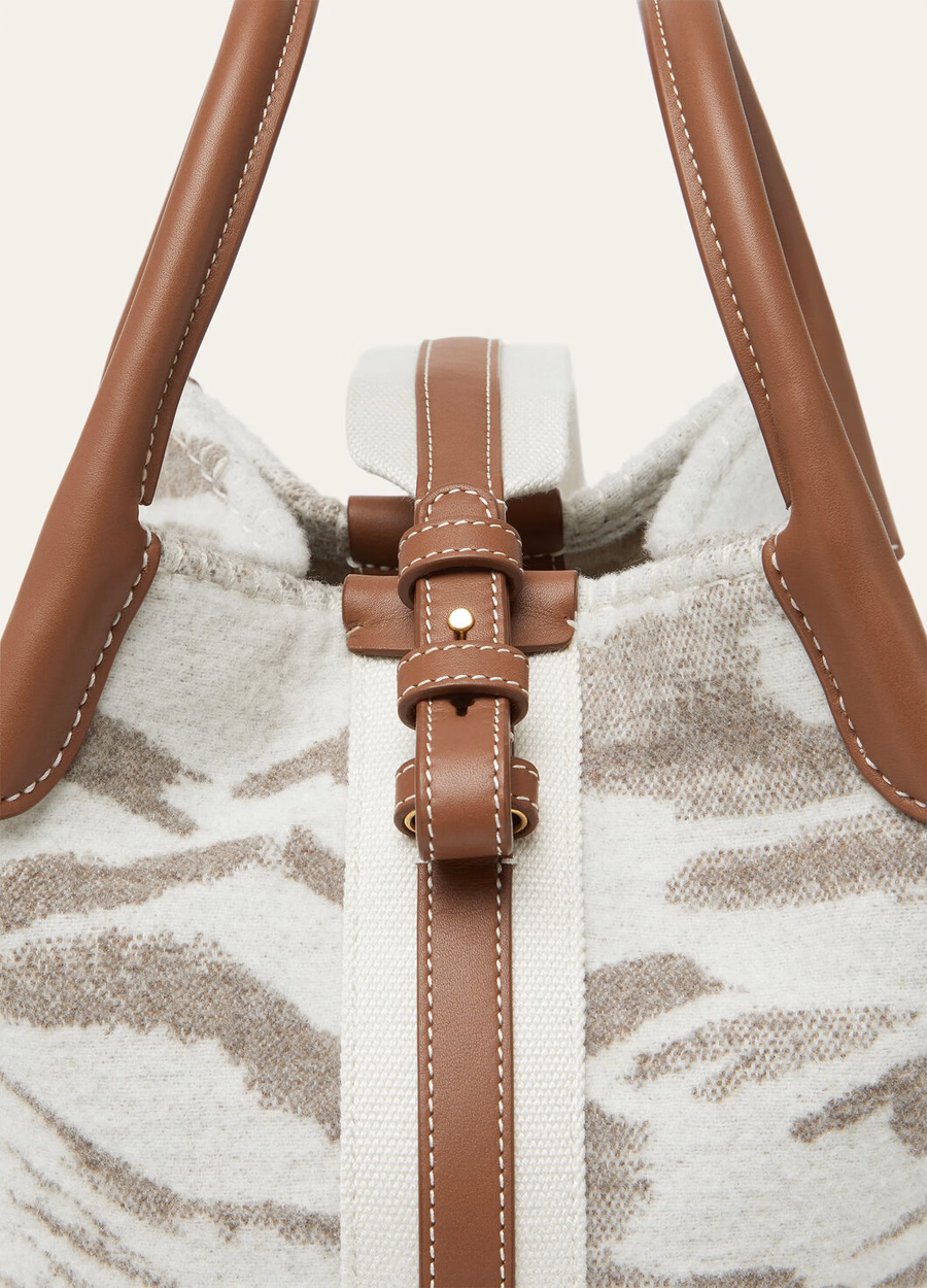 Small Bale Bag Cashmere Virgin Wool Misty Grey/Winter Pebble/Turquoise/Sun Gold