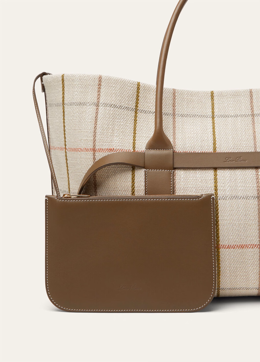 Large Shopper Bag Tartan Linen/Salted Capers/Sun Gold