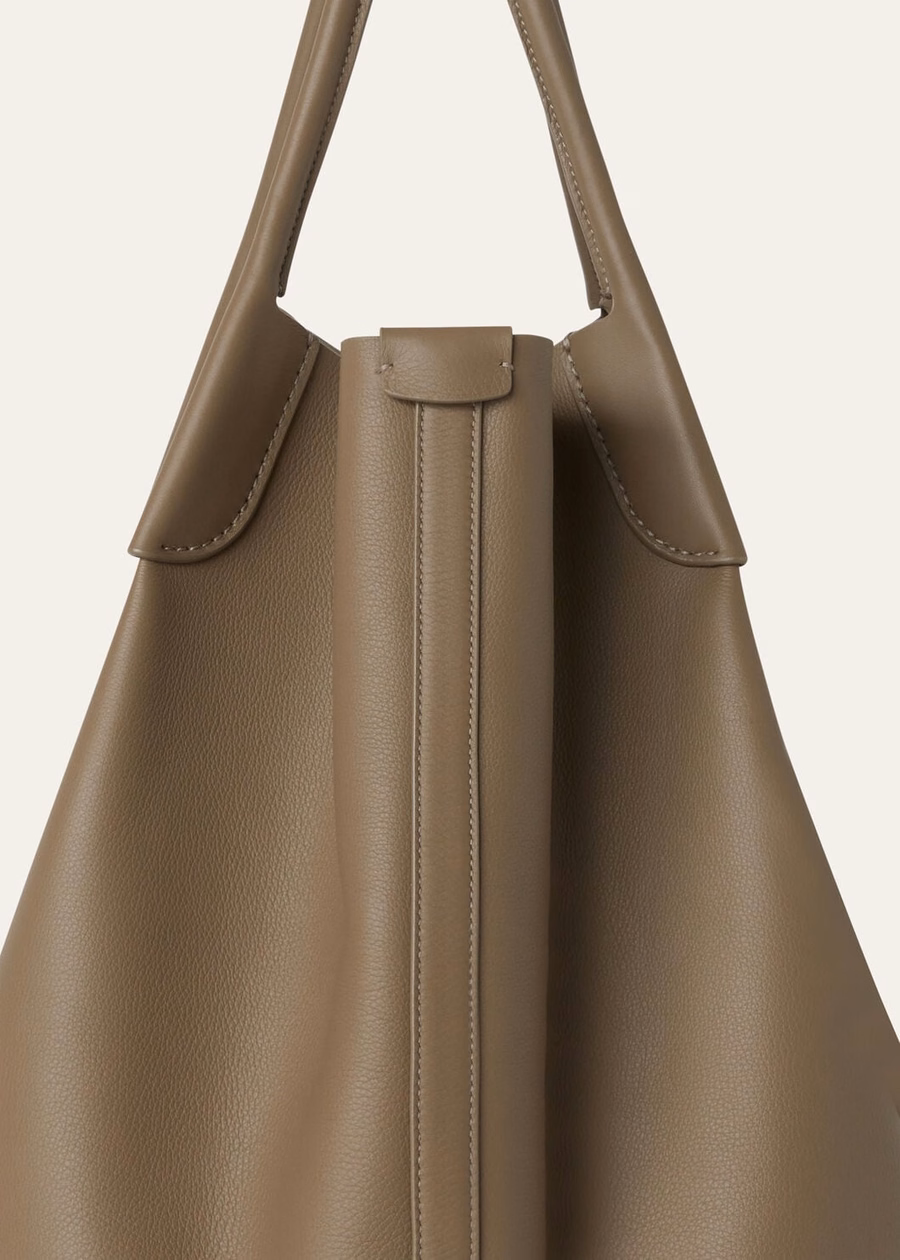 Bale Extra Large Calfskin Hobo Bag Warm Mastic/Onyx