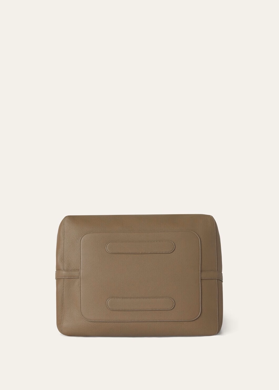 Bale Extra Large Calfskin Hobo Bag Warm Mastic/Onyx