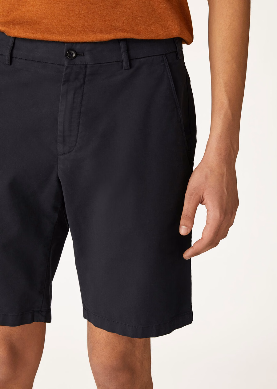 Navy Blue Cotton Deck Short
