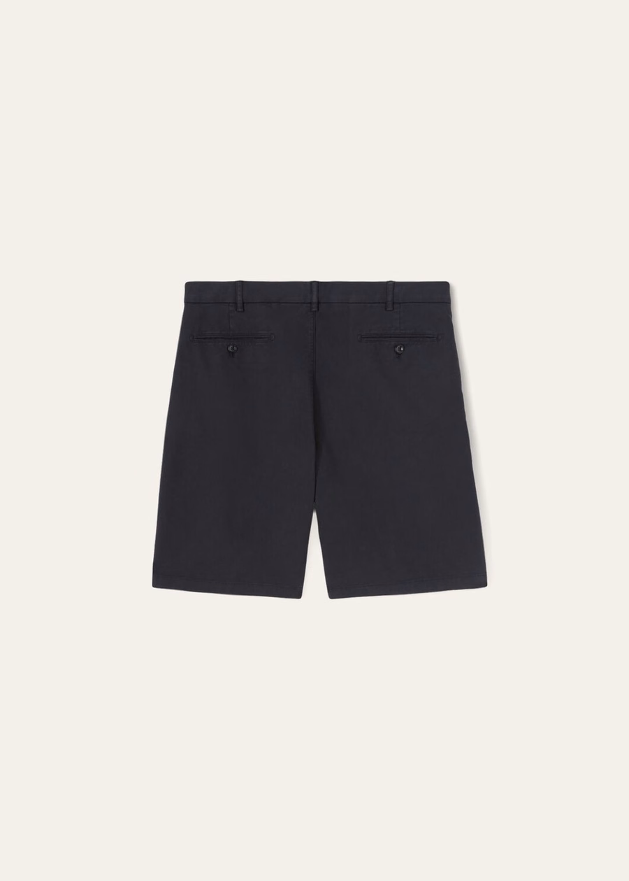 Navy Blue Cotton Deck Short