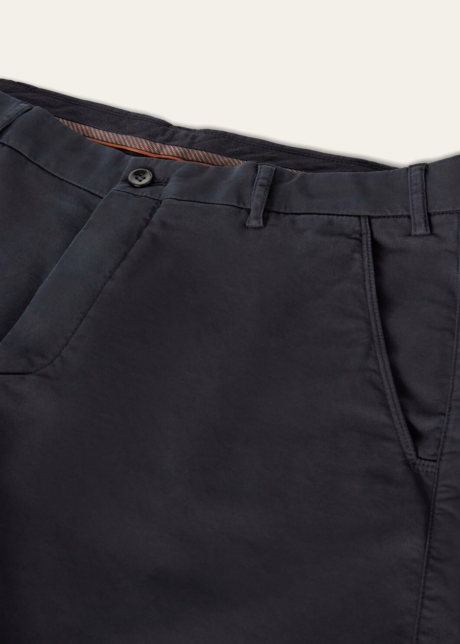 Navy Blue Cotton Deck Short