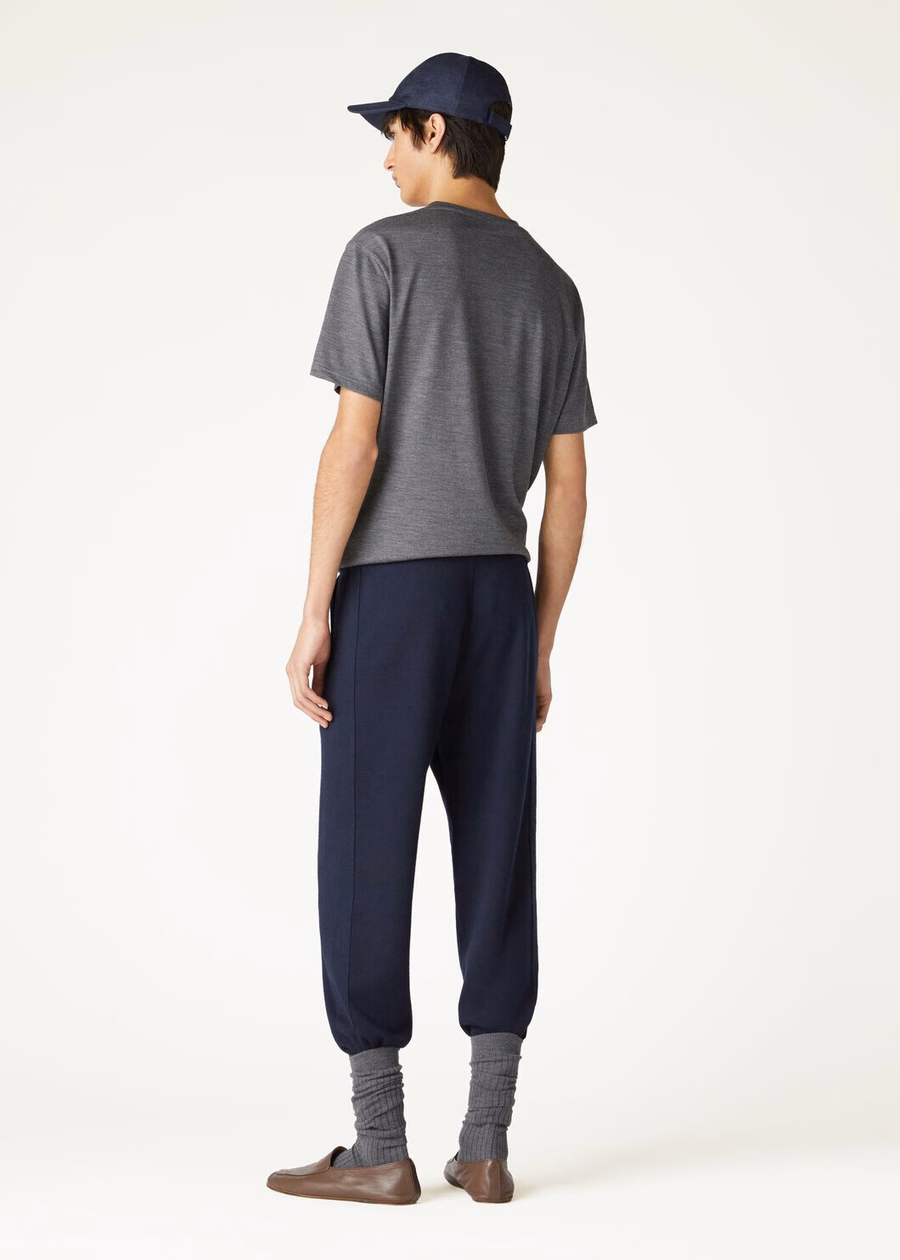 Balfour Pants Silk Cashmere Virgin Wool Navy Blue