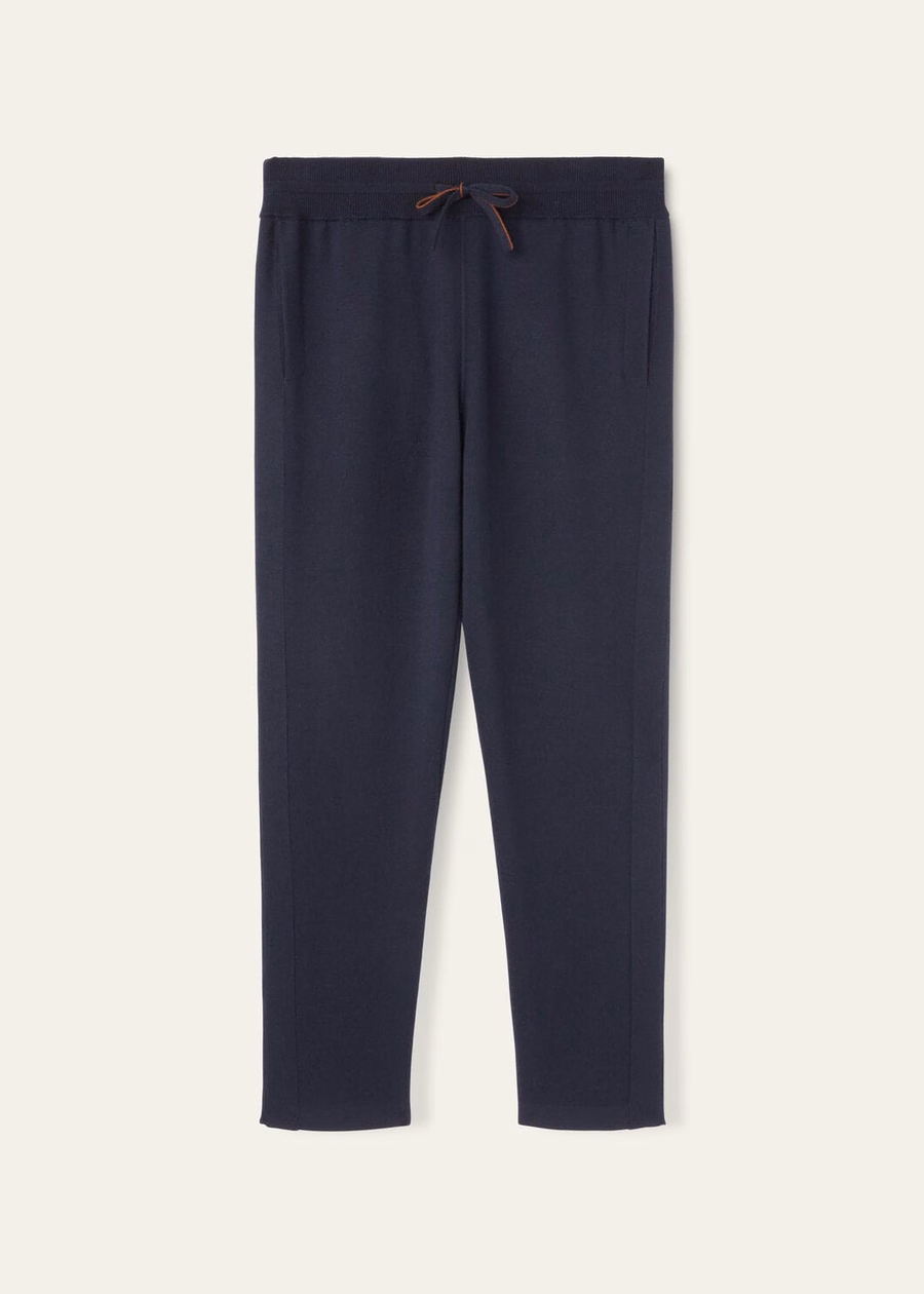 Balfour Pants Silk Cashmere Virgin Wool Navy Blue