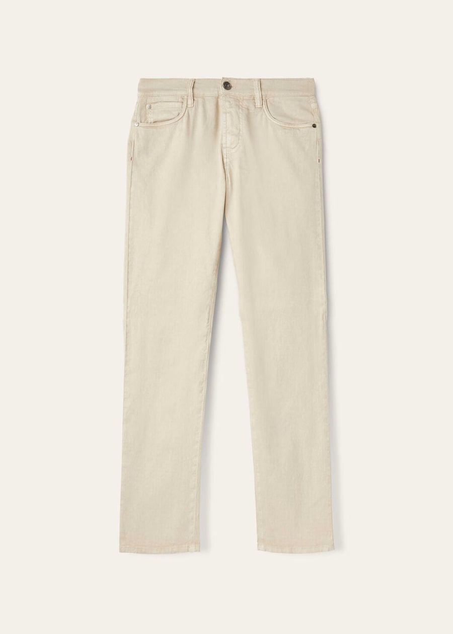 Quarona Five-Pocket Cotton Trousers In Dusty Rain