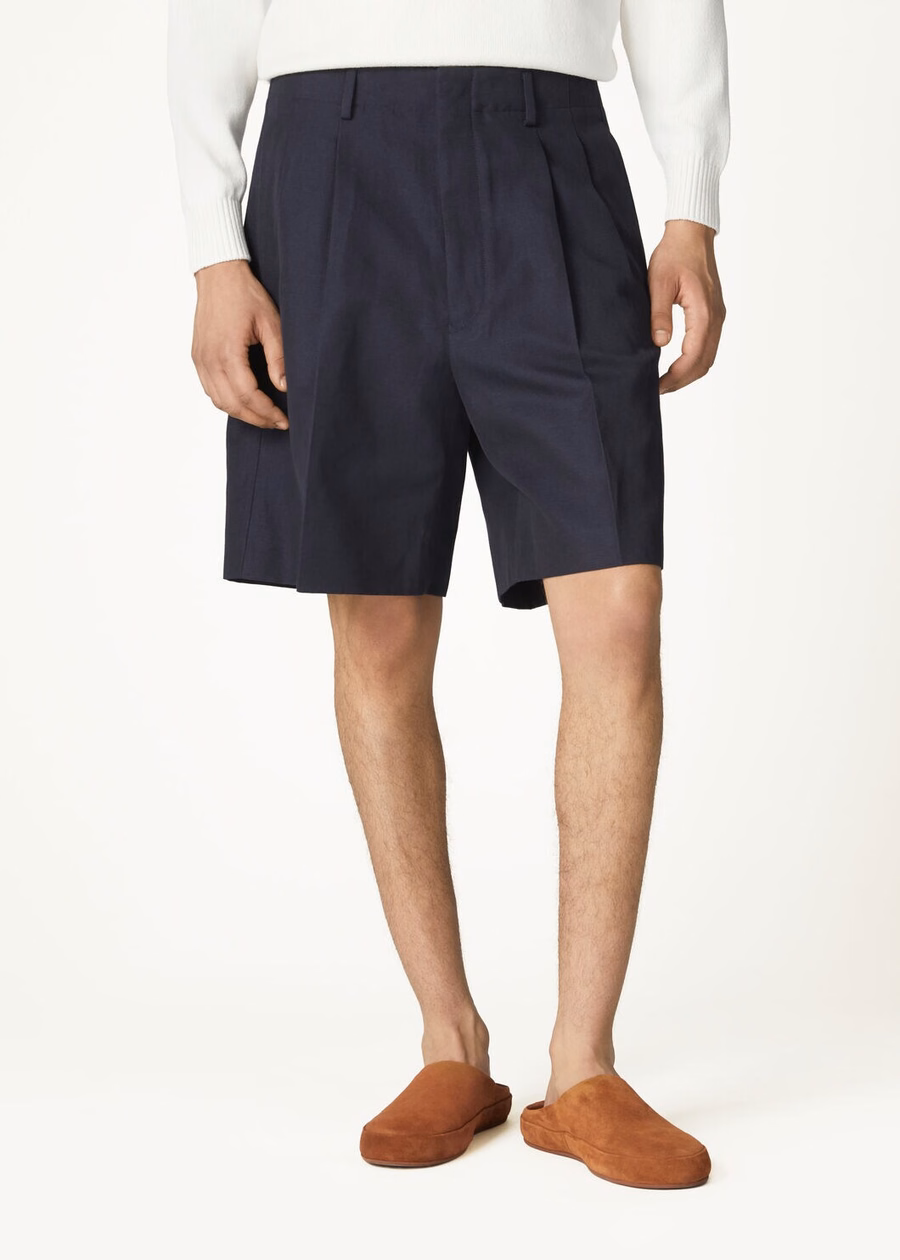 Joetsu Cotton Shorts Navy Blue
