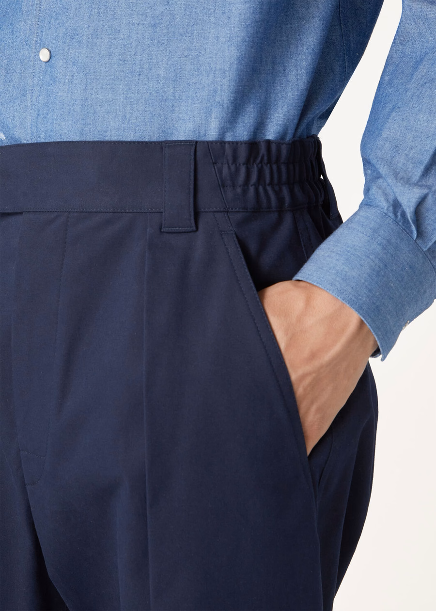 Reinga Cotton Pants Navy Ocean Waves