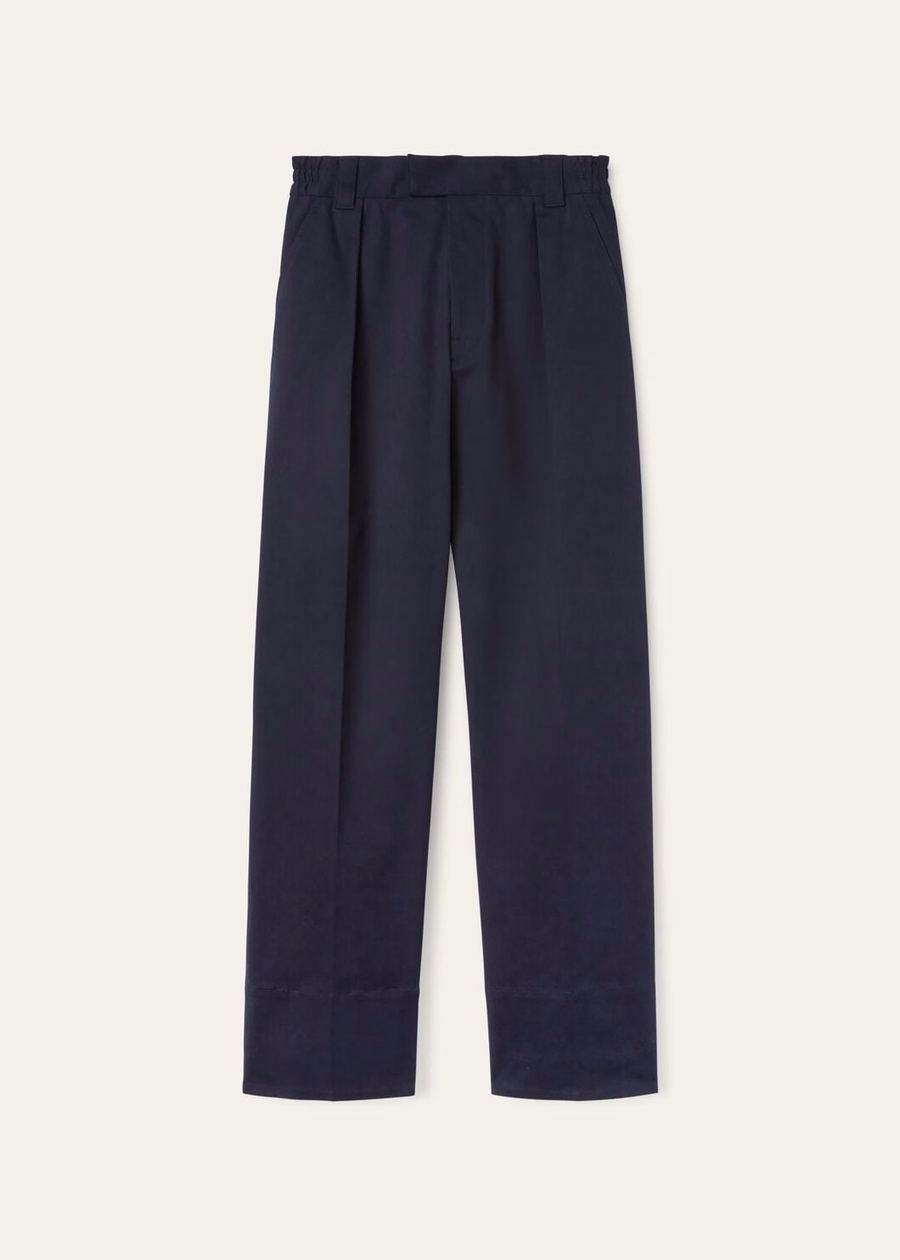 Reinga Cotton Pants Navy Ocean Waves