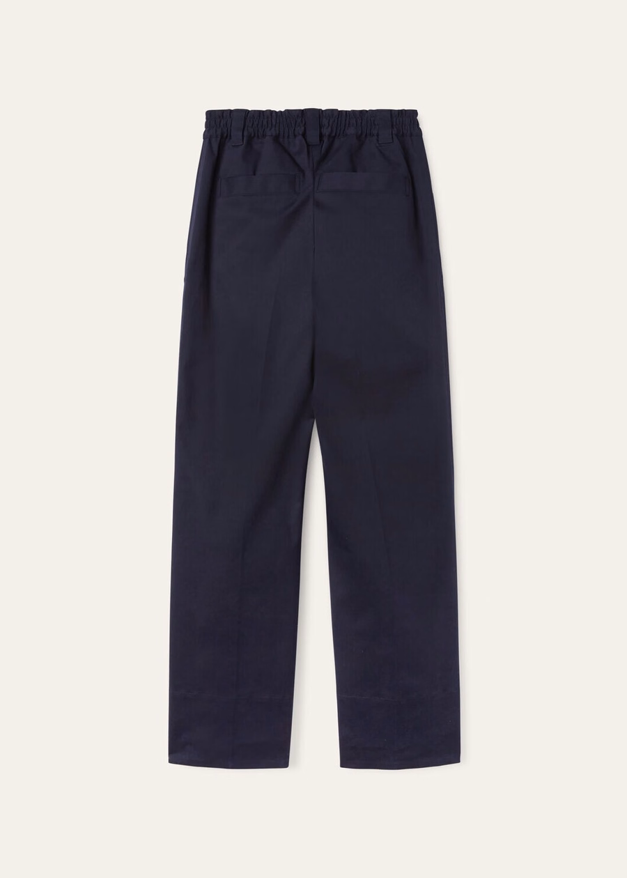 Reinga Cotton Pants Navy Ocean Waves