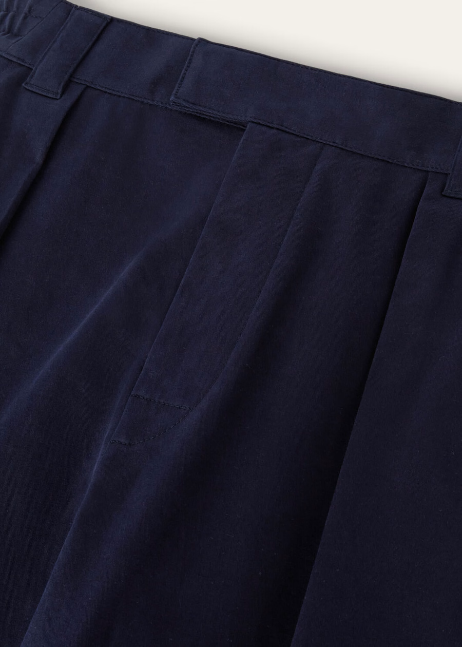 Reinga Cotton Pants Navy Ocean Waves