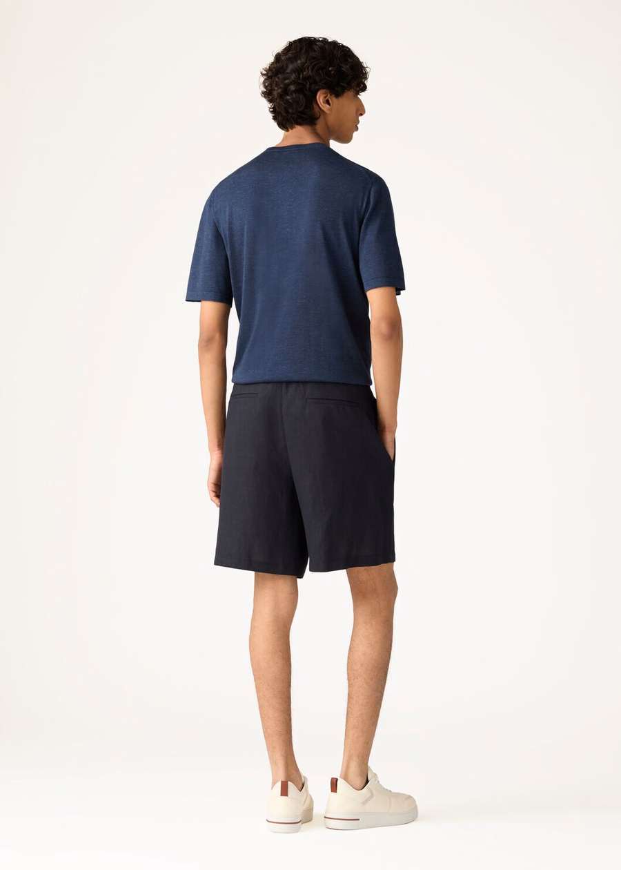 Marlyn Bermuda Shorts Linen Sapphire Night