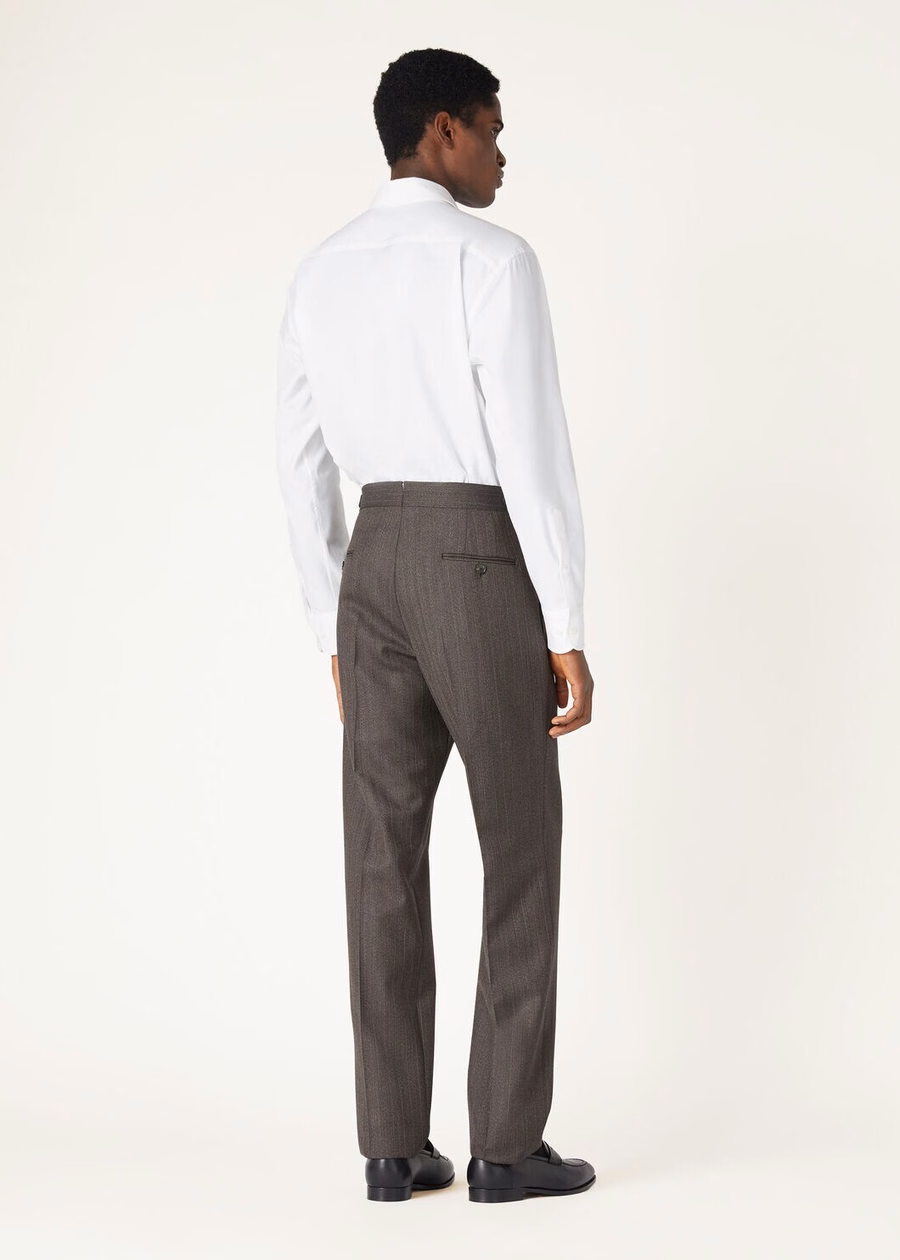 Roof Tres Brown Virgin Wool Tailored Pants
