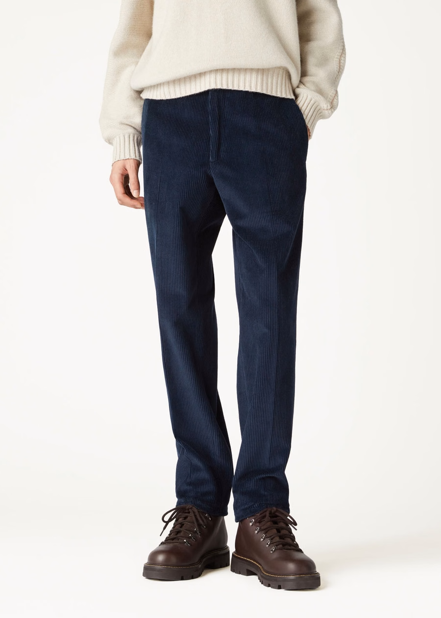 Jarno Cotton Pants Navy Blue