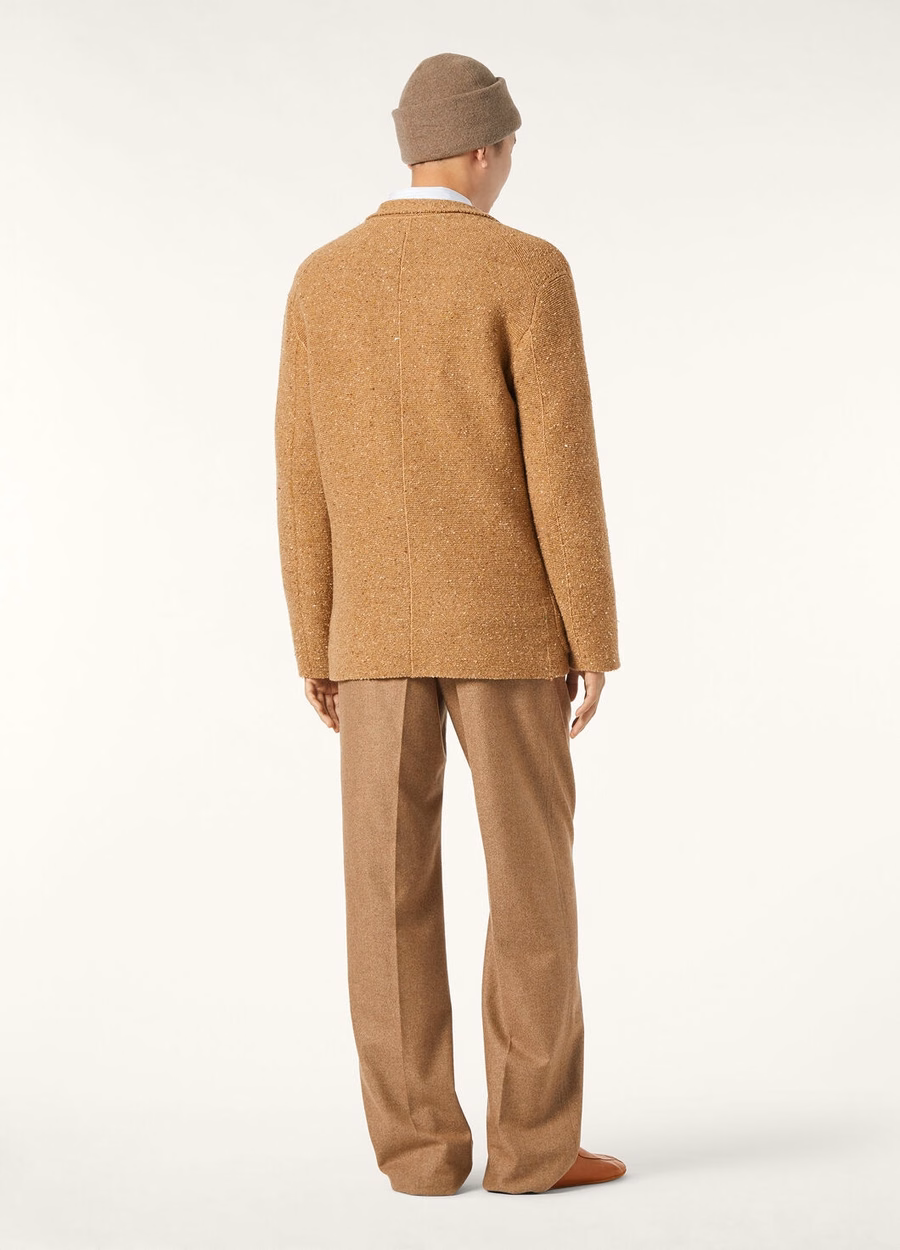 Reinga Cashmere Virgin Wool Pants Chimney Brown Melange