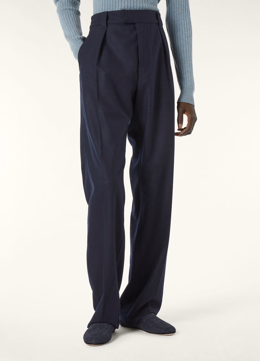 Reinga Pants Cashmere Virgin Wool China Blue