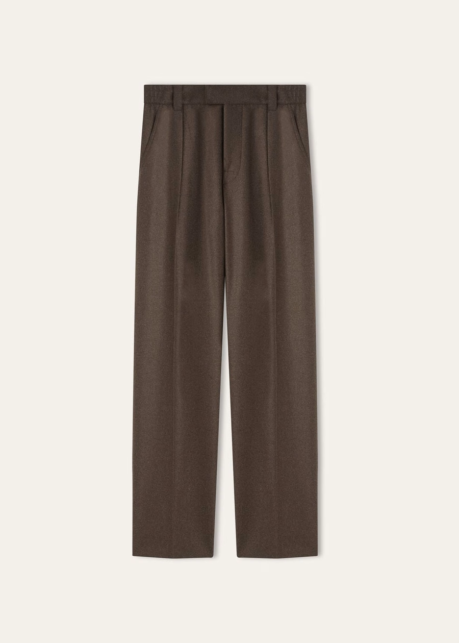 Reinga Cashmere Virgin Wool Trousers Cacao Truffle Melange
