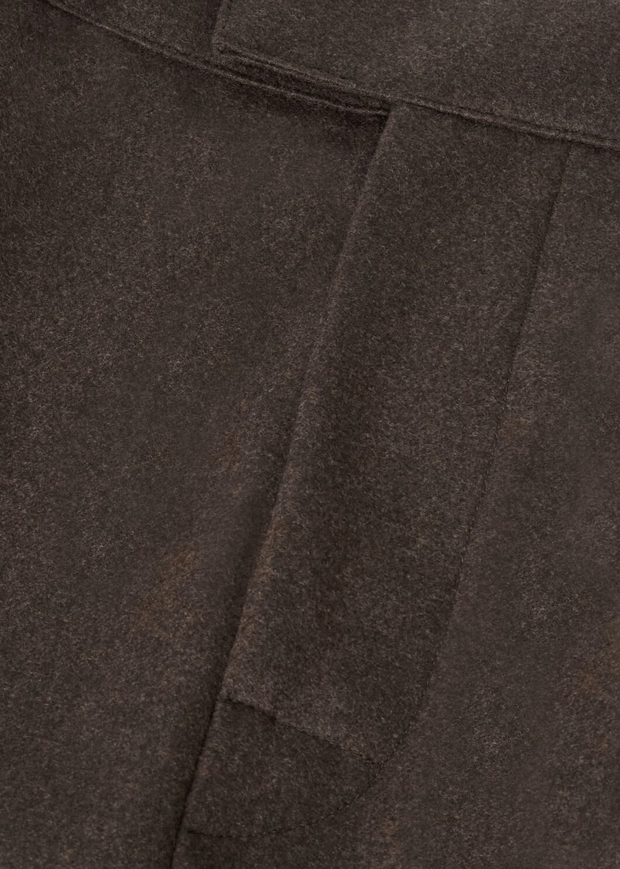 Reinga Cashmere Virgin Wool Trousers Cacao Truffle Melange