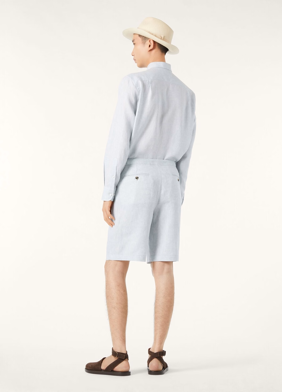 Nolan Bermuda Shorts Linen Lake Water