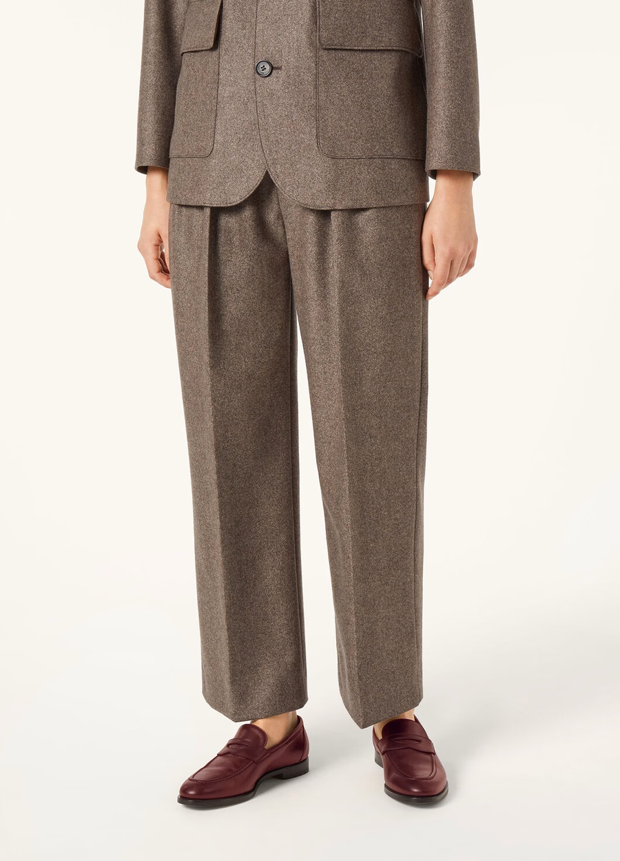 Yurik Cashmere Virgin Wool Pants Dark Granit Melange