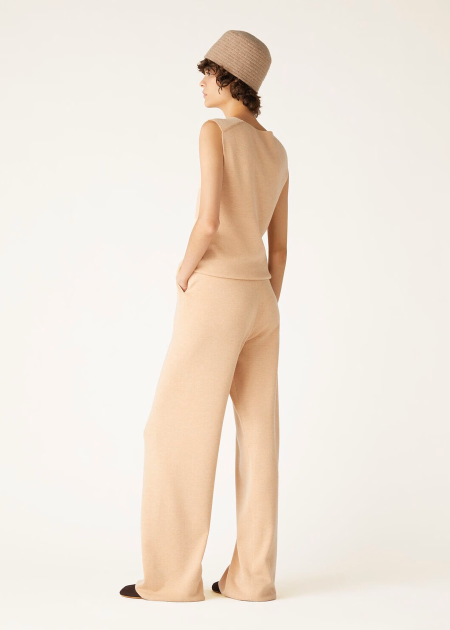 Cocooning Silk Cashmere Papaya Whip Pants