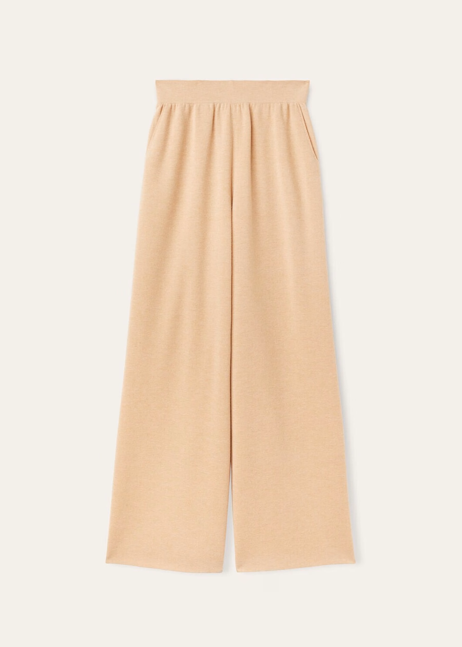 Cocooning Silk Cashmere Papaya Whip Pants