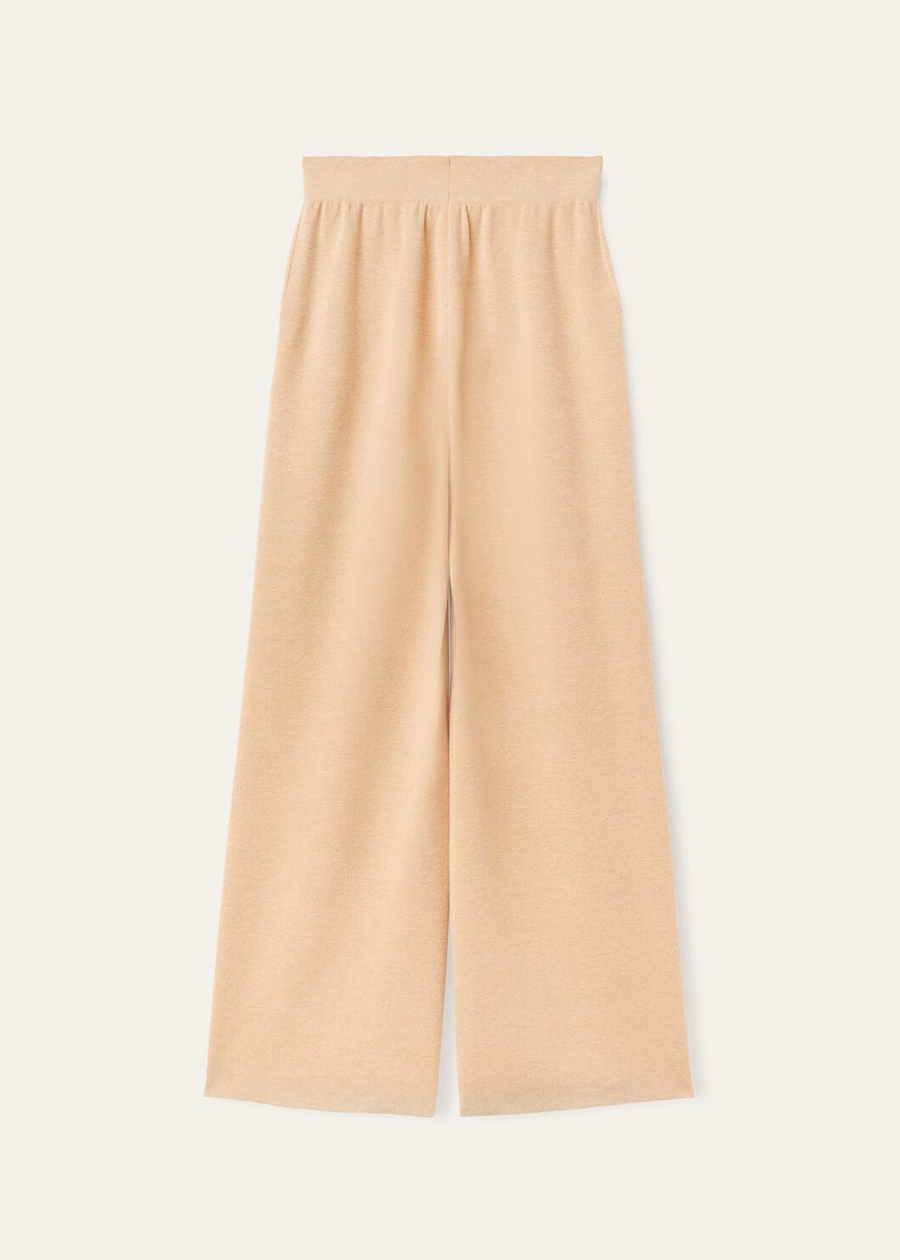 Cocooning Silk Cashmere Papaya Whip Pants