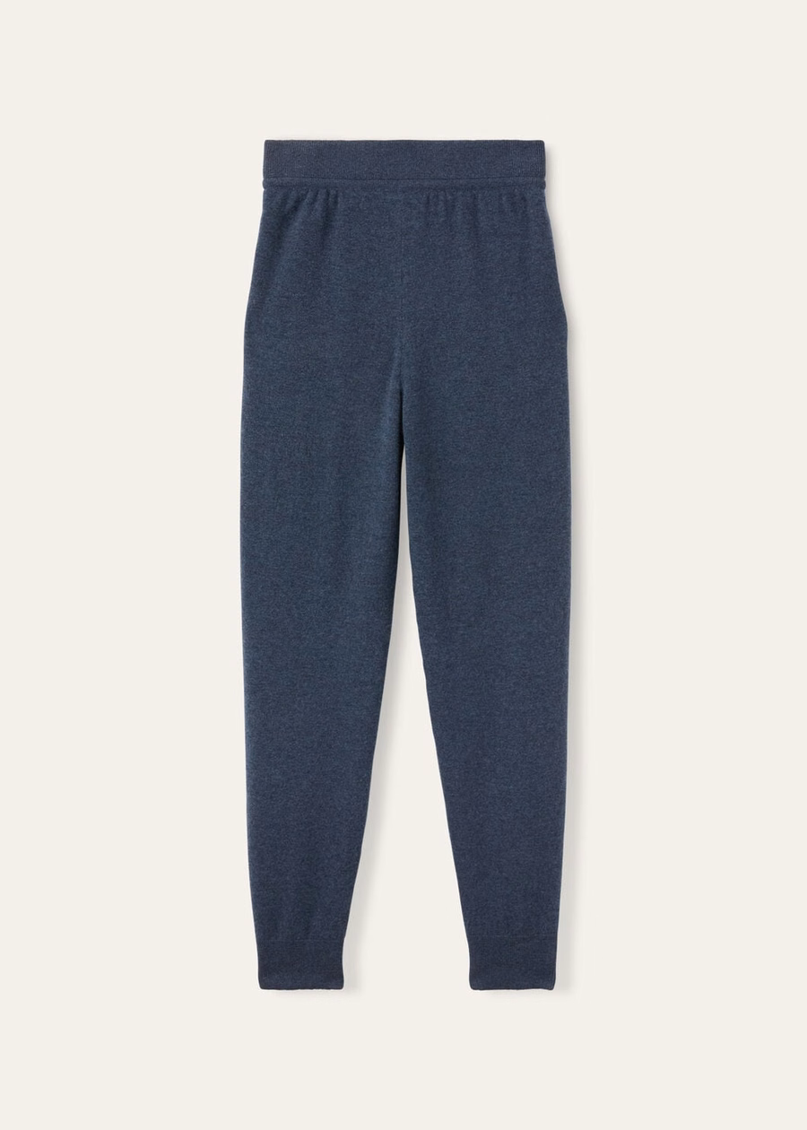 Duo Cashmere Pants Teal Melange/Charcoal Melange