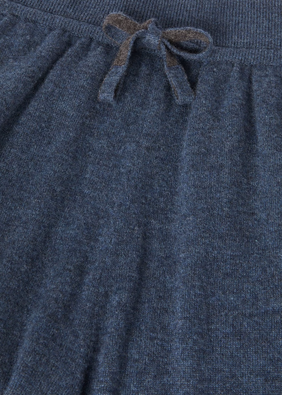 Duo Cashmere Pants Teal Melange/Charcoal Melange