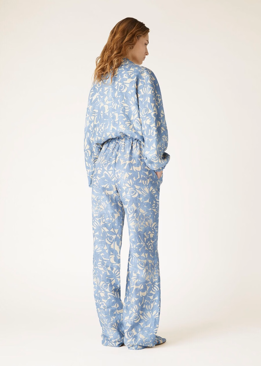 Helios Pants In Beau Blue/Creamed Honey