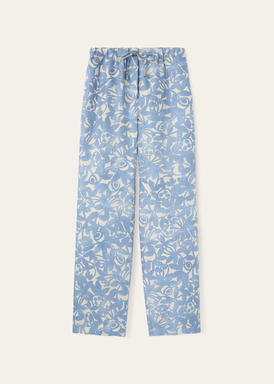 Helios Pants In Beau Blue/Creamed Honey