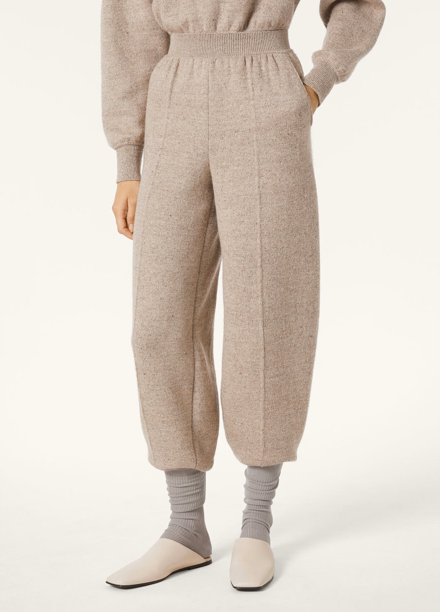 Feriolo Pants In Silk Cashmere Delicate Bark