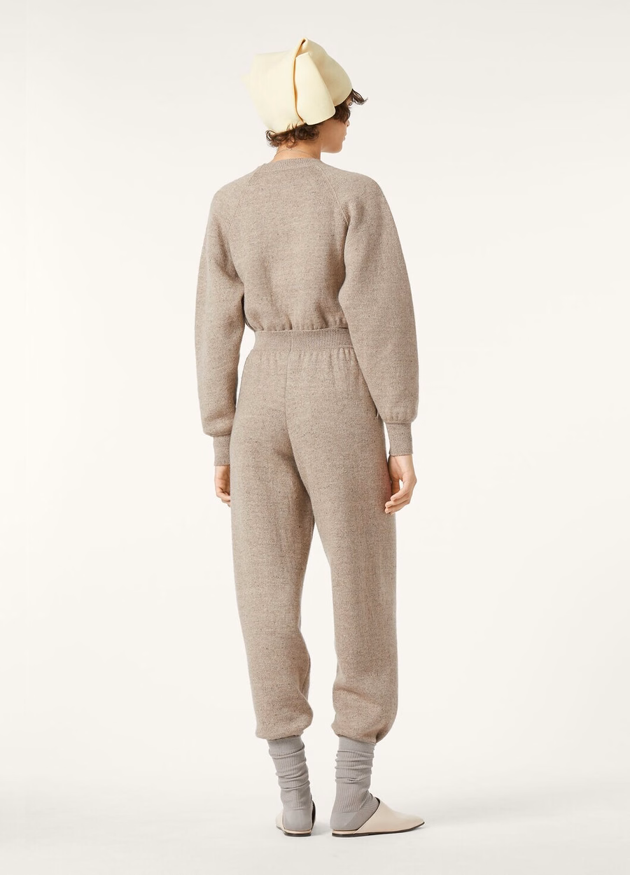 Feriolo Pants In Silk Cashmere Delicate Bark