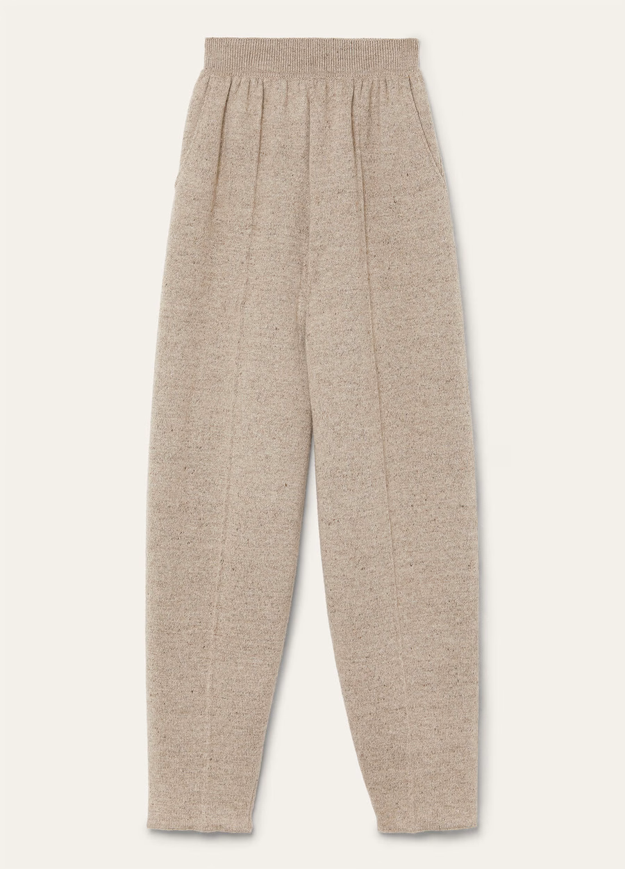 Feriolo Pants In Silk Cashmere Delicate Bark