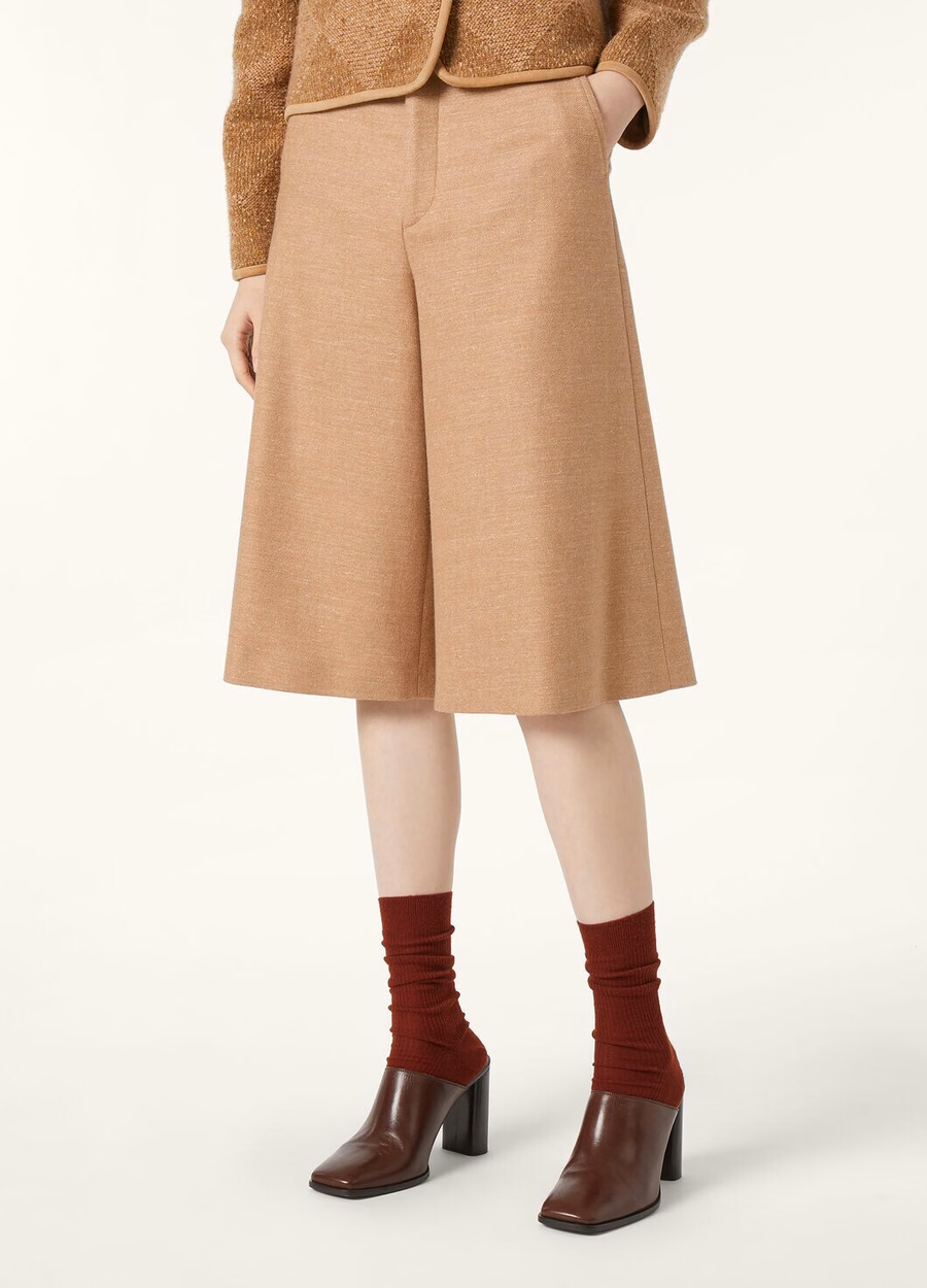 Drake Bermuda Shorts In Sunlit Sand Melange Cashmere Wool
