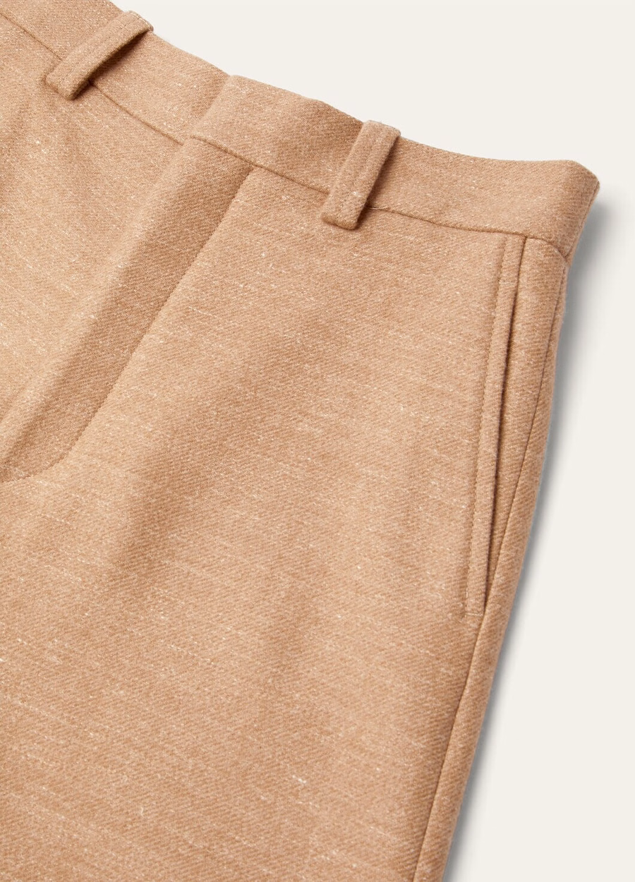 Drake Bermuda Shorts In Sunlit Sand Melange Cashmere Wool