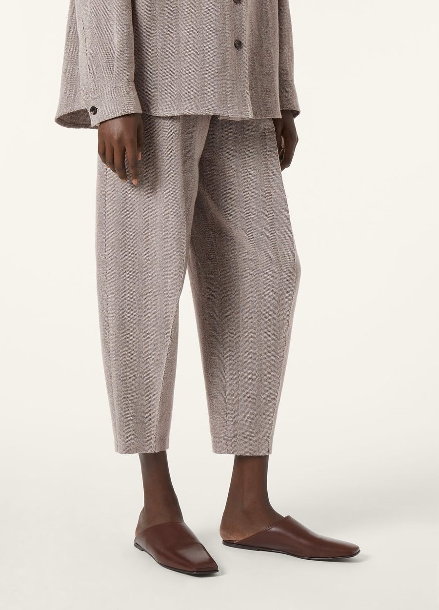 Dan Pants In Cashmere Virgin Wool Chalk/Black